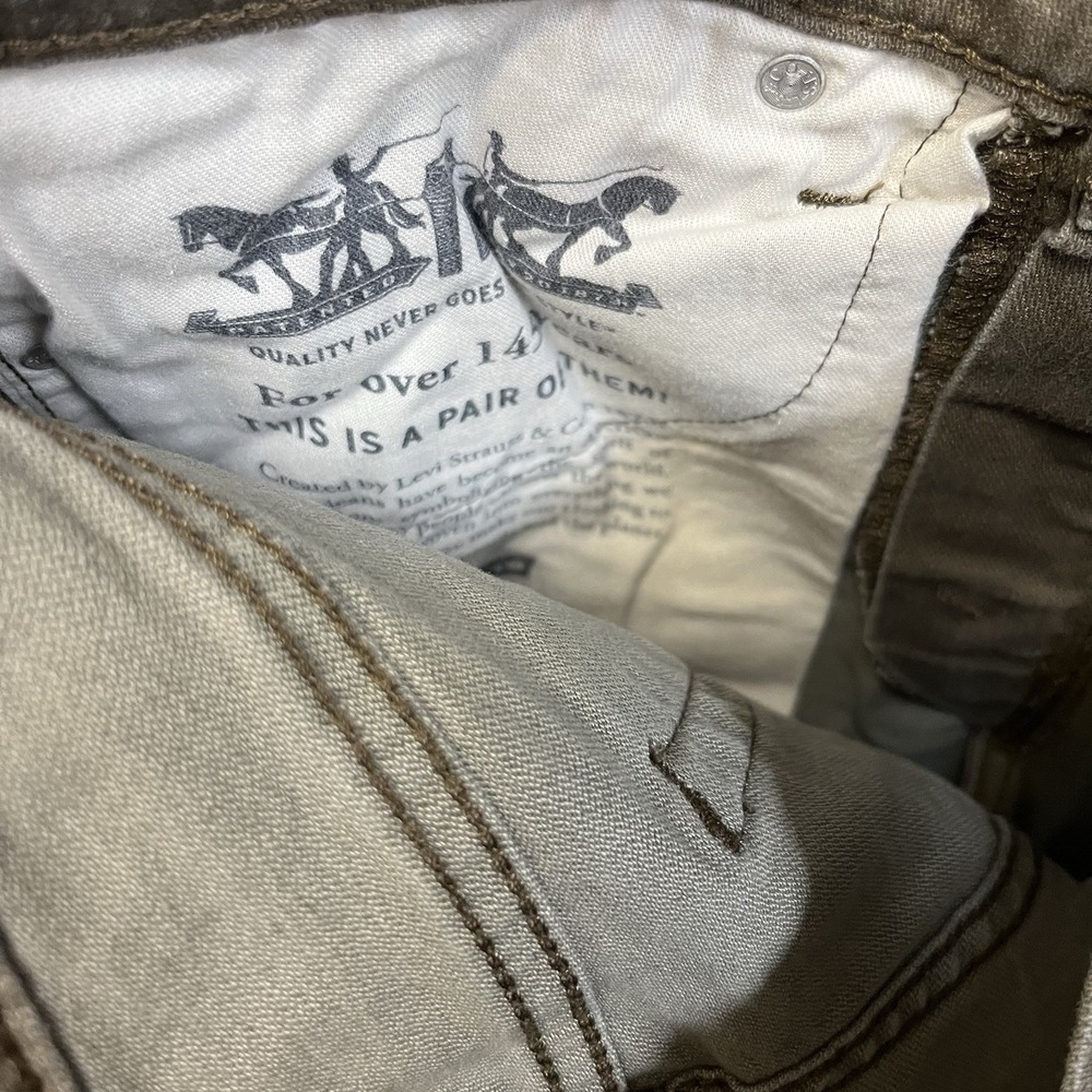 Levis 511 Jeans Mens 32x34* (Meas. 32x33) New Olive Khaki Brown Slim Throughout - Picture 3 of 7